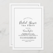 Invitation Thé minimaliste Fête des mariées (Devant / Derrière)