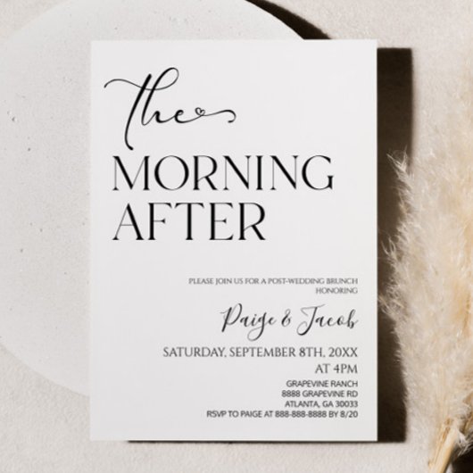 Invitation The Morning After Minimalist Post Wedding Brunch