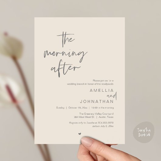 Invitation The morning after, Modern Post Wedding Brunch