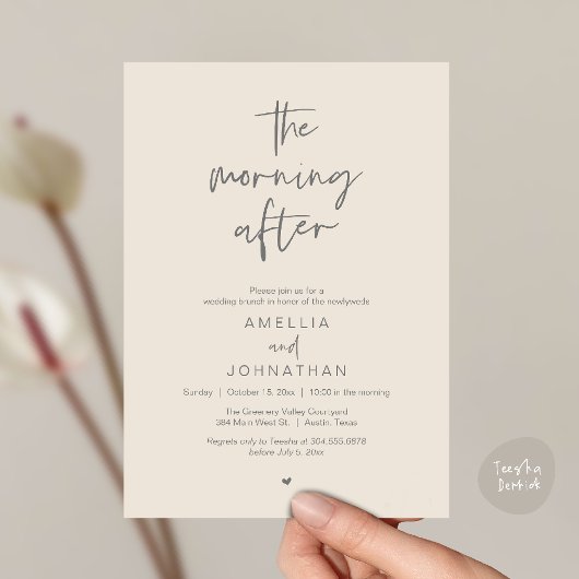 Invitation The morning after, Modern Post Wedding Brunch