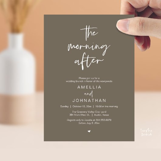 Invitation The morning after, Modern Post Wedding Brunch