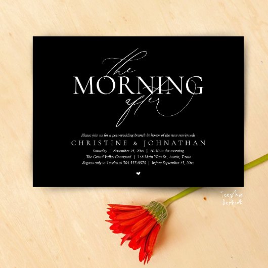 Invitation The Morning After, Post Wedding Brunch Elopement