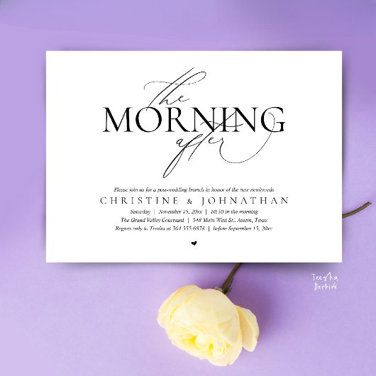 Invitation The Morning After, Post Wedding Brunch Elopement
