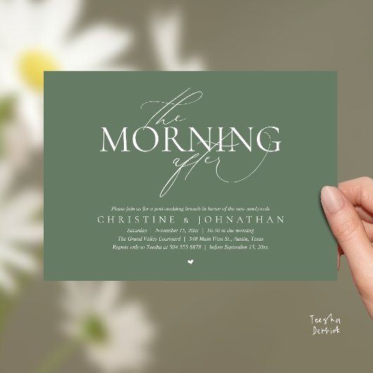 Invitation The Morning After, Post Wedding Brunch Elopement