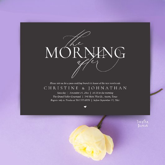 Invitation The Morning After, Post Wedding Brunch Elopement