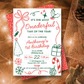 Invitation The Most Onederful Time Of The Year 1st Birthday