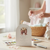 Invitation the nest is pink watercolor minimal baby shower