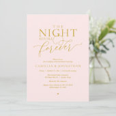 Invitation “The Night Before Forever” Blush & Gold Rehearsal  (Debout devant)
