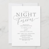Invitation “The Night Before Forever” Modern Rehearsal Dinner (Devant)