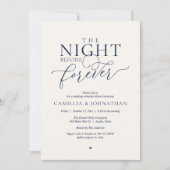 Invitation “The Night Before Forever” Navy Ivory Rehearsal (Devant)