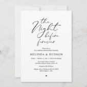 Invitation The Night Before Forever Romantic Rehearsal Dinner (Devant)
