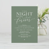 Invitation “The Night Before Forever” Sage Green Rehearsal (Debout devant)