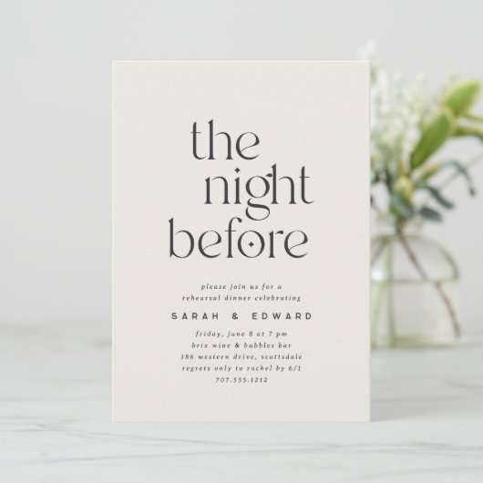 Invitation The Night Before | Minimalist Rehearsal Dinner (Debout devant)