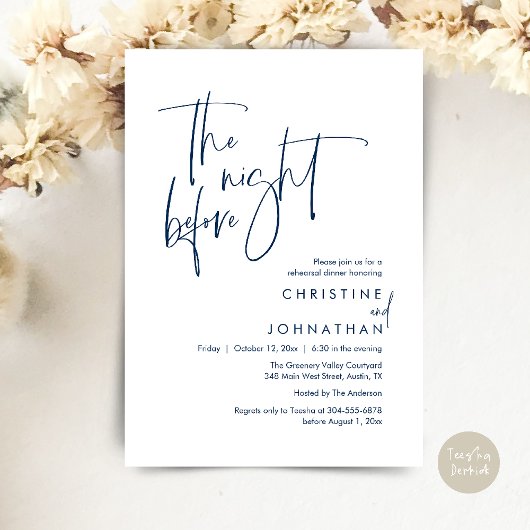 Invitation The Night Before, Modern Casual Rehearsal Dinner