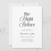 Invitation The Night Before Modern Elegant  Rehearsal Dinner (Devant)