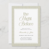 Invitation The Night Before Modern Gingham Rehearsal Dinner (Devant)