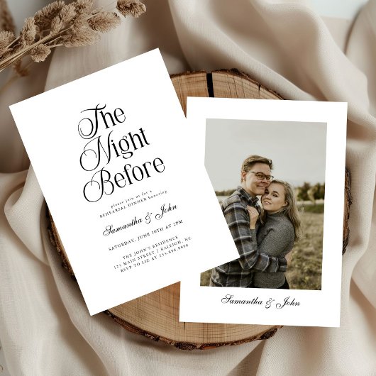 Invitation The Night Before Modern Photo  Rehearsal Dinner