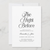 Invitation The Night Before Modern Photo  Rehearsal Dinner (Devant)