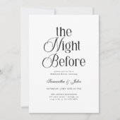 Invitation The Night Before Modern Photo  Rehearsal Dinner (Devant)