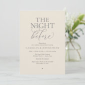 Invitation “The Night Before” Modern Wedding Rehearsal Dinner (Debout devant)