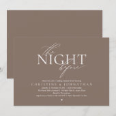 Invitation The Night Before, Modern Wedding Rehearsal Dinner  (Devant / Derrière)