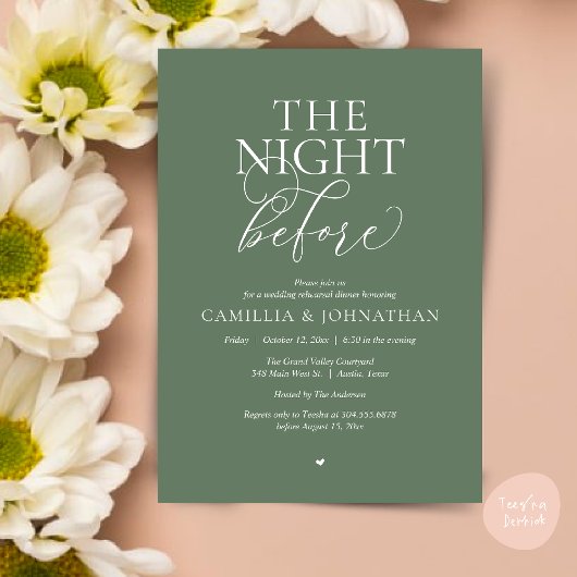 Invitation “The Night Before” Modern Wedding Rehearsal Dinner
