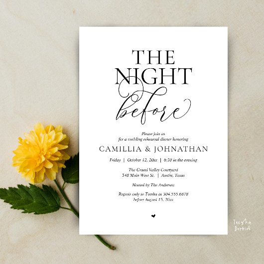 Invitation “The Night Before” Modern Wedding Rehearsal Dinner