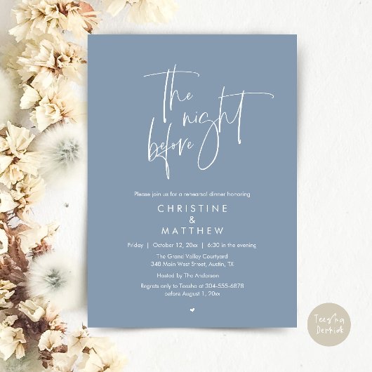 Invitation The Night Before, Modern Wedding Rehearsal Dinner