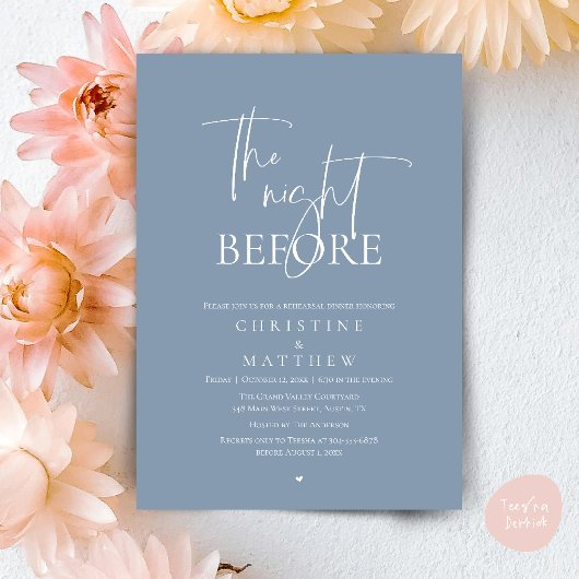 Invitation The Night Before, Modern Wedding Rehearsal Dinner