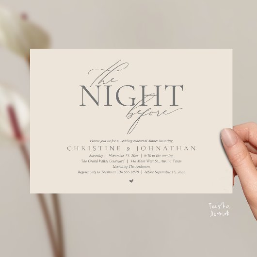 Invitation The Night Before, Modern Wedding Rehearsal Dinner 