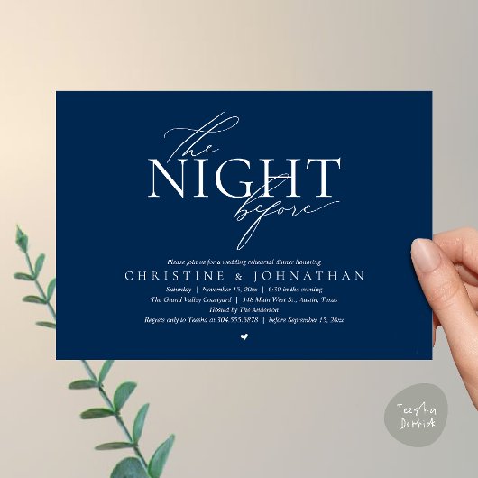 Invitation The Night Before, Modern Wedding Rehearsal Dinner 
