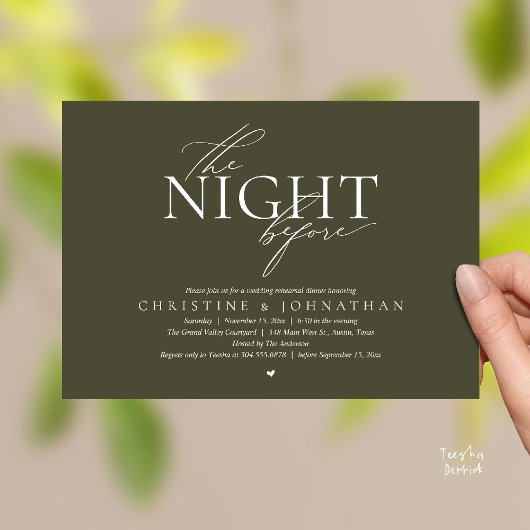 Invitation The Night Before, Modern Wedding Rehearsal Dinner 