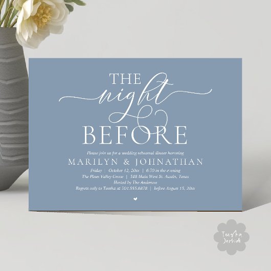 Invitation The Night Before, Modern Wedding Rehearsal Dinner