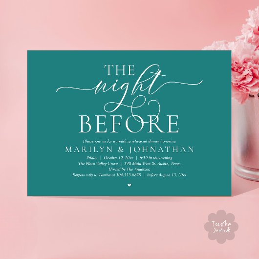 Invitation The Night Before, Modern Wedding Rehearsal Dinner
