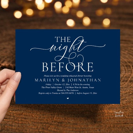 Invitation The Night Before, Modern Wedding Rehearsal Dinner
