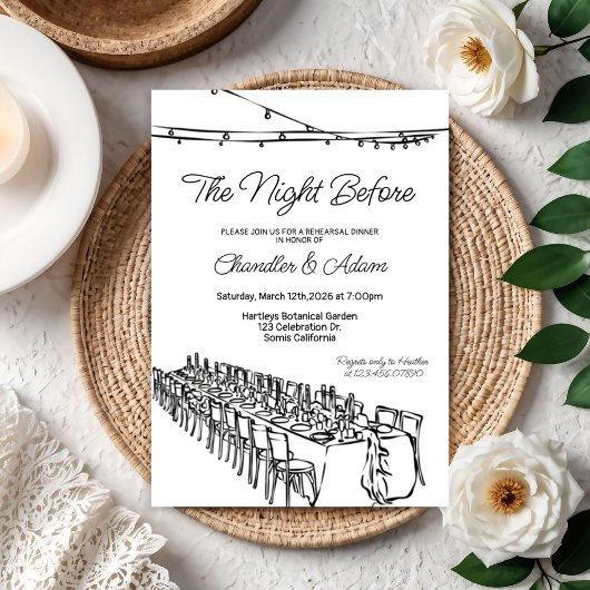 Invitation The Night Before, Rehearsal, Dinner, Wedding, 