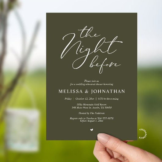 Invitation The Night Before Romantic Wedding Rehearsal Dinner