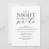 Invitation “The Night Before We Do” Modern Rehearsal Dinner (Devant)