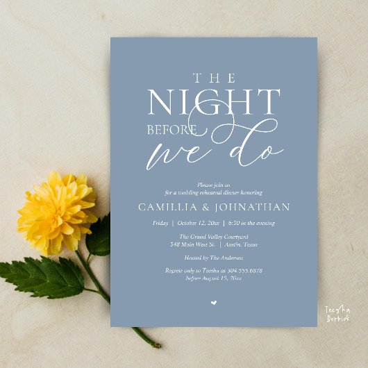 Invitation “The Night Before We Do” Modern Rehearsal Dinner