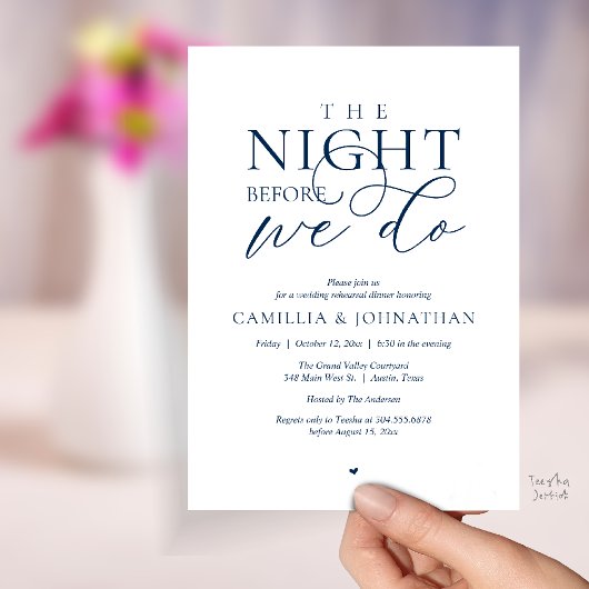 Invitation “The Night Before We Do” Modern Rehearsal Dinner