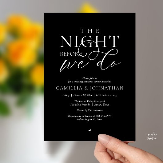 Invitation “The Night Before We Do” Modern Rehearsal Dinner