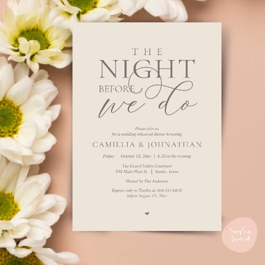 Invitation “The Night Before We Do” Modern Rehearsal Dinner