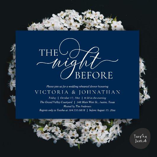 Invitation The Night Before, Wedding Rehearsal Dinner Party