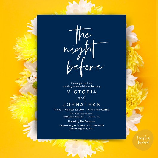 Invitation The Night Before, Wedding Rehearsal Dinner Party