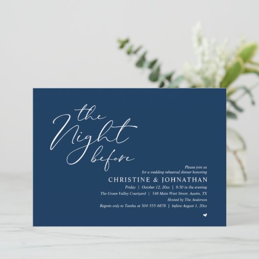 Invitation The Night Before Wedding Rehearsal Romantic Dinner (Debout devant)