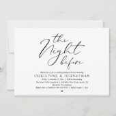 Invitation The Night Before Wedding Rehearsal Romantic Dinner (Devant)