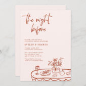 Invitation The Night Before Whimsical Doodle Rehearsal Dinner (Devant / Derrière)