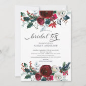 Invitation Thé nuptial à Fête des mariées florale (Devant)