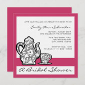 Invitation Thé nuptial avec couleur changeable (Devant / Derrière)