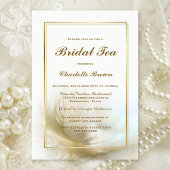 Invitation Thé nuptial Elegant Or Feather